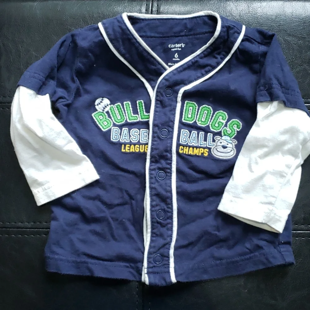 Carter's Bulldogs baseball league camp 6 months long sleeves shirt